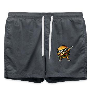 Hamburger & Cheeseburger Dabbing - Swim Trunks - anthracite - Front - AI Model Male 185 light (185cm)