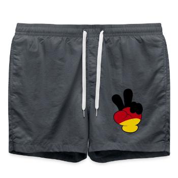 Peacezeichen Peacehand Deutschland Peace Flagge - Badeshorts - Anthrazit - Vorne - AI Model Male 185 light (185cm)