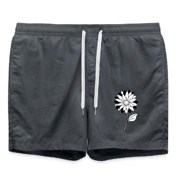 Flower - Black and White - Swim Trunks - anthracite - Front - AI Model Male 185 light (185cm)