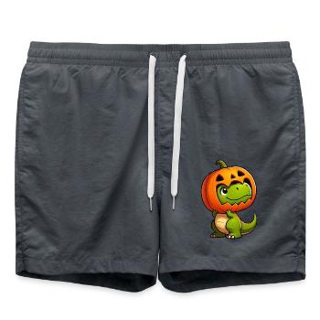 Halloween Dino Dinosaur T-Rex Pumpkin Hat Helmet - Swim Trunks - anthracite - Front - AI Model Male 185 light (185cm)