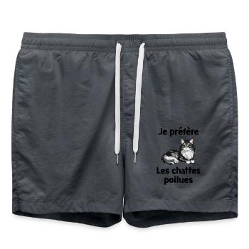 JE PREFERE LES CHATTES POILUES - Short de bain - charbon - Devant - AI Model Male 185 light (185cm)