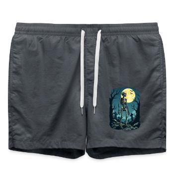 Skeleton in wood - Swim Trunks - anthracite - Front - AI Model Male 185 light (185cm)