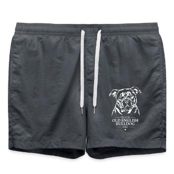 Old English Bulldog Dad Dog Dog OEB Wilsigns - Swim Trunks - anthracite - Front - AI Model Male 185 light (185cm)