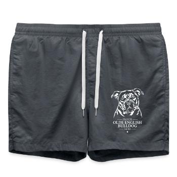 Olde English Bulldog Mom Dog Dog OEB Wilsigns - Swim Trunks - anthracite - Front - AI Model Male 185 light (185cm)