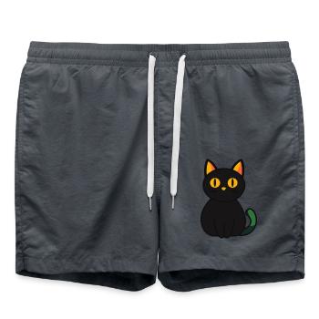 Chat Halloween Drôle de chat - Short de bain - charbon - Devant - AI Model Male 185 light (185cm)