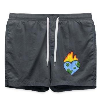 Liebe Erde - Badeshorts - Anthrazit - Vorne - AI Model Male 185 light (185cm)