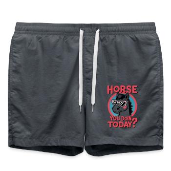 Horse You Doin Today - Swim Trunks - anthracite - Front - AI Model Male 185 light (185cm)
