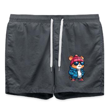 Hamster Winter - Badeshorts - Anthrazit - Vorne - AI Model Male 185 light (185cm)