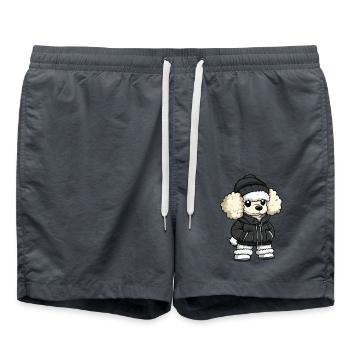 Poodle Dog Cartoon - Swim Trunks - anthracite - Front - AI Model Male 185 light (185cm)