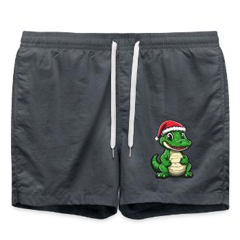 Alligator Weihnachten - Badeshorts - Anthrazit - Vorne - AI Model Male 185 light (185cm)