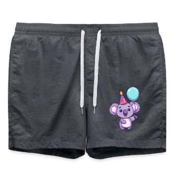 Bande dessinée d’anniversaire Koala - Short de bain - charbon - Devant - AI Model Male 185 light (185cm)