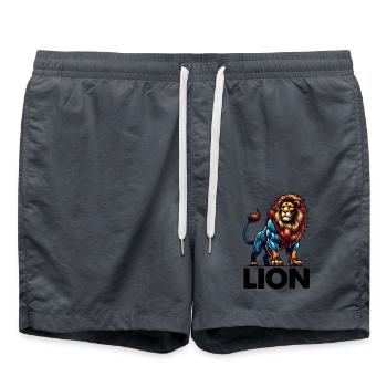 lion tier - Badeshorts - Anthrazit - Vorne - AI Model Male 185 light (185cm)