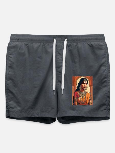 Indien Indisk Kvinde Smuk Punjab - Badeshorts - charcoal