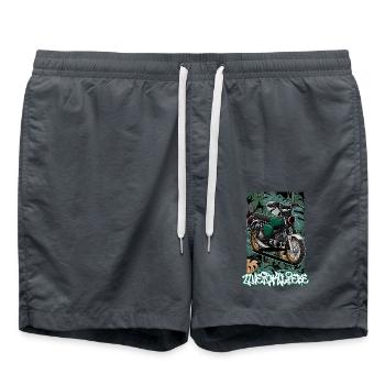 S51 (grün) // Illustration - Badeshorts - Anthrazit - Vorne - AI Model Male 185 light (185cm)