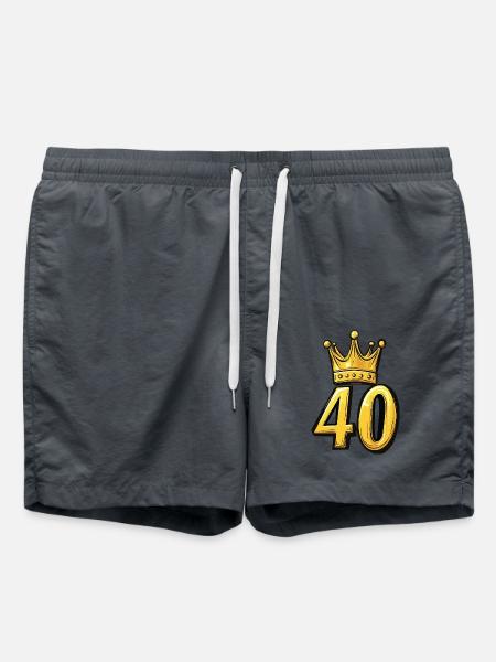 40 Zahl Krone - Badeshorts - Anthrazit