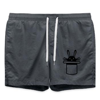 Lapin Chapeau Haut de forme Sorcier Lapin Sorcier Mignon - Short de bain - charbon - Devant - AI Model Male 185 light (185cm)