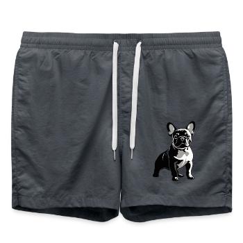 französische bulldogge - Badeshorts - Anthrazit - Vorne - AI Model Male 185 light (185cm)