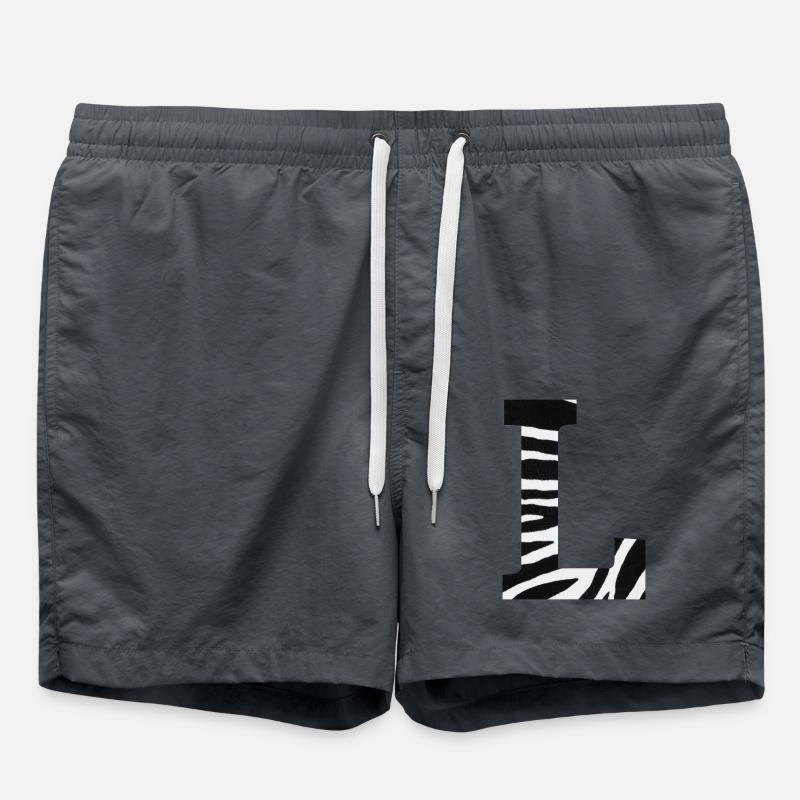 Letter l zebra - Swim Trunks - anthracite
