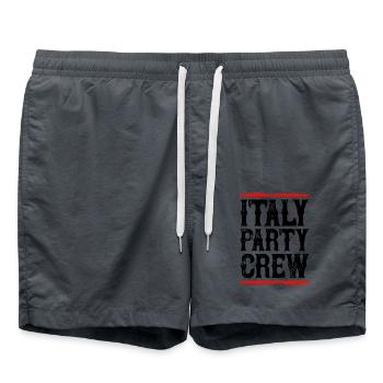 Italien Party Crew - Badeshorts - Anthrazit - Vorne - AI Model Male 185 light (185cm)
