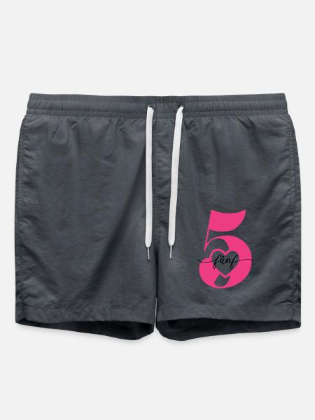 Digit Five 5 with Heart - Swim Trunks - anthracite