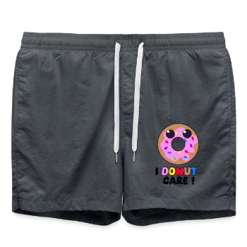 I Donut Care – Lustiges Donut-Gekritzel, süße Skizze - Badeshorts - Anthrazit - Vorne - AI Model Male 185 light (185cm)