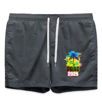 Prague 2025 Palmiers colorés - Short de bain - charbon - Devant - AI Model Male 185 light (185cm)