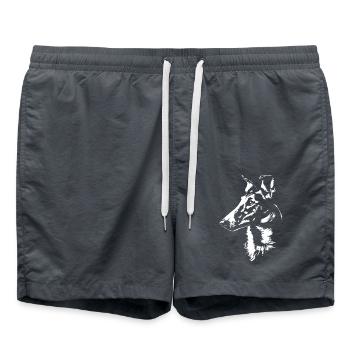Shorthair Collie Silhouette Dogs Portrait Wilsigns - Swim Trunks - anthracite - Front - AI Model Male 185 light (185cm)