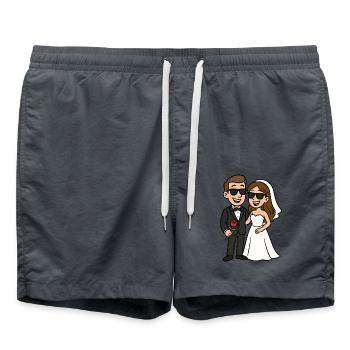 Jeunes mariés Lunettes de soleil Dessin animé - Short de bain - charbon - Devant - AI Model Male 185 light (185cm)
