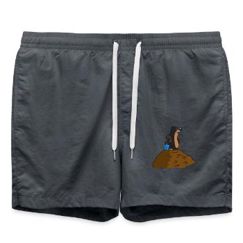 Mole earth Mole hive funny big garden s - Swim Trunks - anthracite - Front - AI Model Male 185 light (185cm)