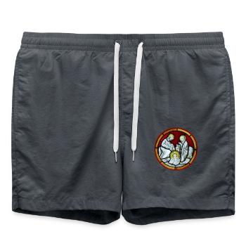 church window holy family - Swim Trunks - anthracite - Front - AI Model Male 185 light (185cm)