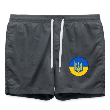 Ukraine - Badeshorts - Anthrazit - Vorne - AI Model Male 185 light (185cm)