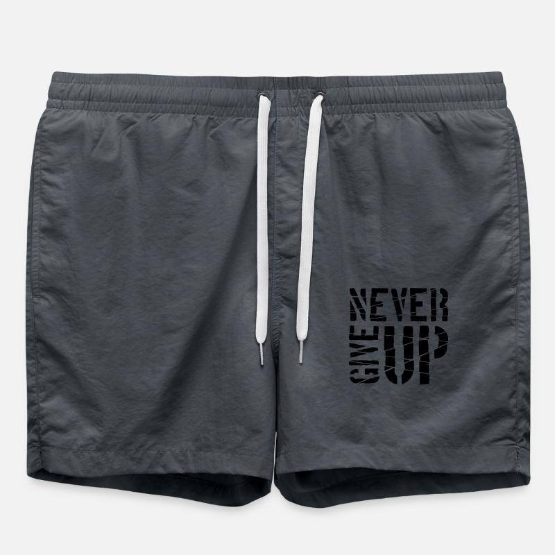 Never give up - Swim Trunks - anthracite