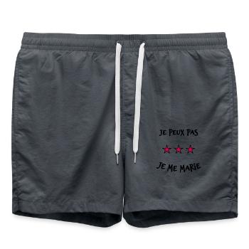 JE PEUX PAS. JE ME MARIE. JUST MARRIED. ETOILE - Short de bain - charbon - Devant - AI Model Male 185 light (185cm)