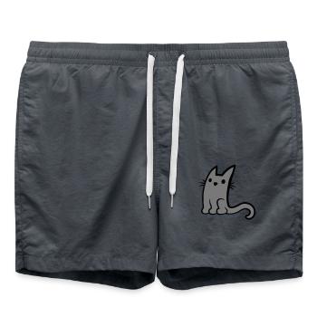 Cute little grey cat - Swim Trunks - anthracite - Front - AI Model Male 185 light (185cm)