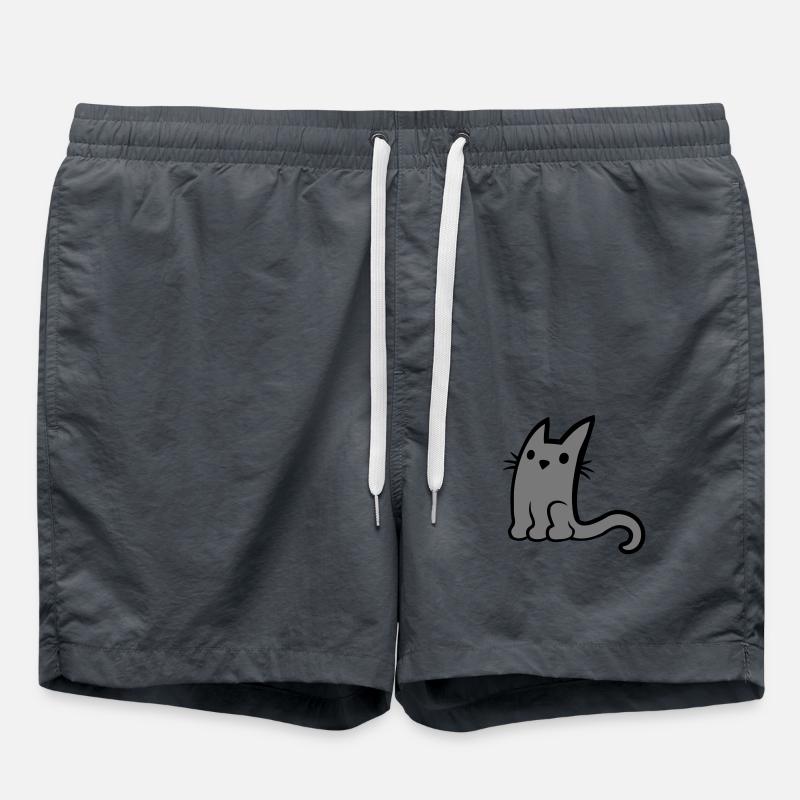 Mignon petit chat gris - Short de bain - charbon