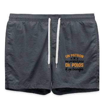 Un patron ne prend pas de poids, il se bonifie - Short de bain - charbon - Devant - AI Model Male 185 light (185cm)