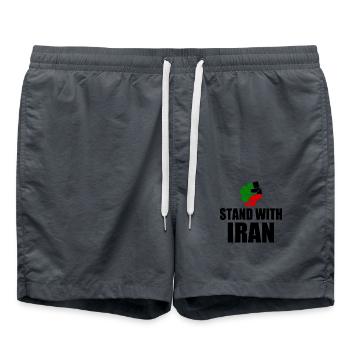 Stand with iran - Swim Trunks - anthracite - Front - AI Model Male 185 light (185cm)