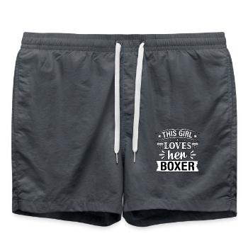 This girl loves her boxer - Swim Trunks - anthracite - Front - AI Model Male 185 light (185cm)