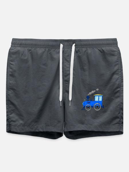 Children's train railway blue - Swim Trunks - anthracite