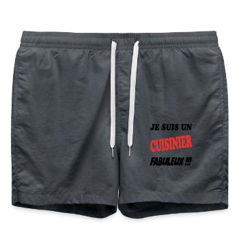 CUISINIER FABULEUX - Short de bain - charbon - Devant - AI Model Male 185 light (185cm)