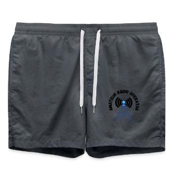 Amateur Radio Operator - Badeshorts - Anthrazit - Vorne - AI Model Male 185 light (185cm)