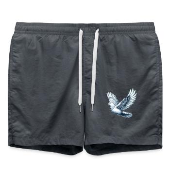 Colombe de la Paix Oiseau Symbole de la Paix - Short de bain - charbon - Devant - AI Model Male 185 light (185cm)