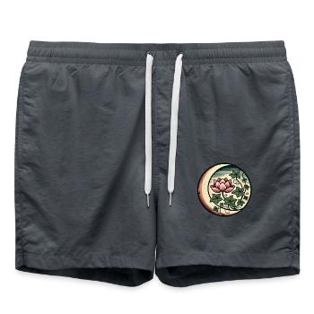 Lotus Blossom - Swim Trunks - anthracite - Front - AI Model Male 185 light (185cm)