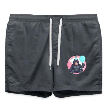 Gorilla Birthday Baby - Swim Trunks - anthracite - Front - AI Model Male 185 light (185cm)