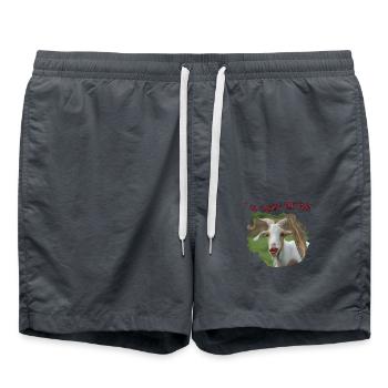 Ziege Carmen Geiss Parodie die Geissens m.a.m.b.a - Badeshorts - Anthrazit - Vorne - AI Model Male 185 light (185cm)