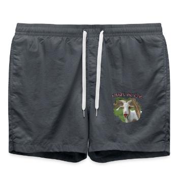 Carmen the goat Ziege Parodie die Geissens - Badeshorts - Anthrazit - Vorne - AI Model Male 185 light (185cm)