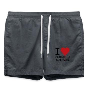 J’adore la criminalistique - Short de bain - charbon - Devant - AI Model Male 185 light (185cm)