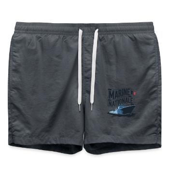 Fier de la Marine Nationale - Short de bain - charbon - Devant - AI Model Male 185 light (185cm)