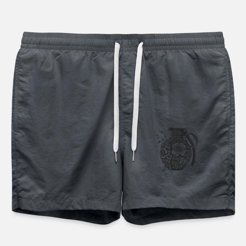 Flower Garnets - Swim Trunks - anthracite