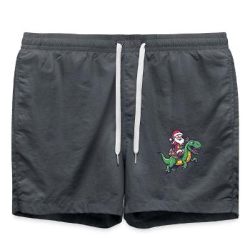 Dinosaur T-Rex Santa Claus - Swim Trunks - anthracite - Front - AI Model Male 185 light (185cm)